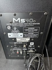 Behringer MS40 Powered Studio Monitors, Working, Tear In Speaker Sold AS IS