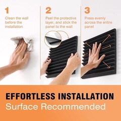 Acoustic Foam Panels, Self-Adhesive 1″ X 12″ X 12″ Sound Proof Foam Panels