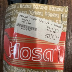 Hosa Technology 8ft PWC-178 Power Cord IEC C9 NEMA Cable