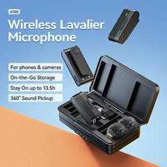Ulanzi A100 Wireless Microphone Lavalier MIC for iPhone 16 15 Pro Max Camera