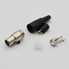 mini xlr 3/4/5 pin female connector 5lot for audio microphone mic cable silver