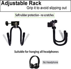 Headphone Hanger Stand Mount, Clamp-On Universal Accessory Holder, for Studio