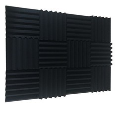 12 Pack Acoustic Wedge Studio Foam Sound Absorption Wall Panels 2″ x 12″ x 12″