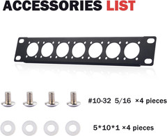 10 Inch 1U Rack Panel with D-Series Connectors for Audio and Video Systems