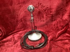 1960s Astatic 10D Microphone with Model # G Stand Chrome Beauty 1/4″ Jack Works