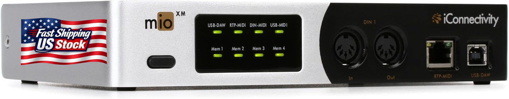 Iconnectivity Interface with 4 in X 4 Out 5-Pin DIN-MIDI Ports (Mioxm)