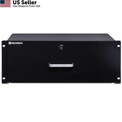 RackPath 4U Rack Mount Drawer for 19 Inch AV/Network/DJ Equipment 4U, Black