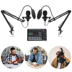 Professional Podcast Equipment Bundle Microphone Live Sound Card Audio Condenser