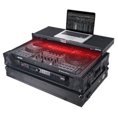 Pro X Road Case For Pioneer DDJ-FLX10 Laptop Shelf +1U Black Finish + LEDs
