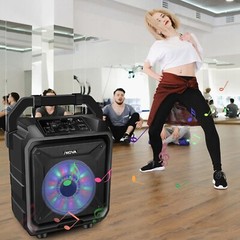 25W 8″ Wireless Party Speaker Portable Karaoke DJ Bass w Disco Lighting Mic