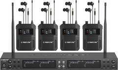 Quad-Channel Wireless In Ear Monitor System 4 Bodypacks UHF Frequencies US