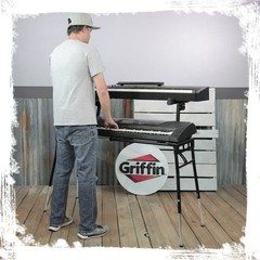 Keyboard Stand DJ Workstation Table Top Piano Holder 2-Tier Double Studio Mount