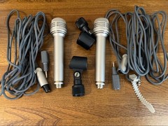 Sony ECM-250 Condenser Microphone Set 2pcs, including holder & cable, unused