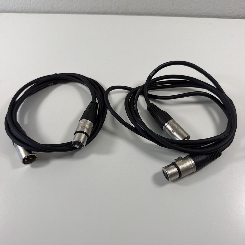 Lot Of 2 LYX Pro 6ft Male to Female Microphone Cables LCS Series Premium Cable