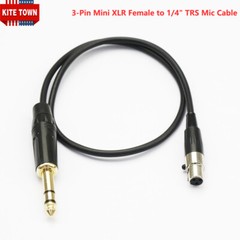 3-Pin Mini XLR Female to 1/4″ TRS Balanced Lavalier Microphone Cable