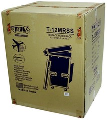 Pro X T-12MRSS 12U x 10U Slant Combo DJ / Mixer Rack Case + Sliding Laptop Shelf
