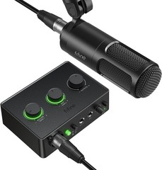 AmpliTank KS6 FIFINE Podcast Dynamic Mic USB Audio Mixer Kit