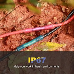 Haisstronica 200PCS 16-14 Awg Blue Heat Shrink Butt Connectors-Tinned