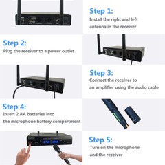 4-Channel Audio Mixer System Audio USB Mixing Console 2CH UHF Church Microphone