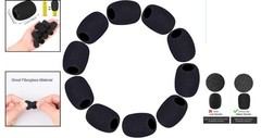 Durable Black Foam Windscreens for Microphones – 10 Piece Set with Noise Control