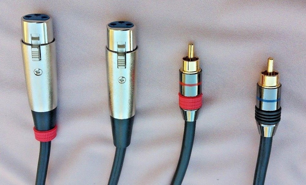 3’FT Shielded Dual XLR Female 3Pin to Dual RCA Male Patch Cable Pro Audio sound