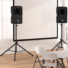 Adjustable Height Tripod Speaker Stand, Sturdy Steel, Holds up to 99.2 Lbs, 52″