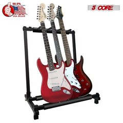 5 Core Multi Guitar Rack Stand Floor 3 Slot Adjustable Flying V Guitars Holder