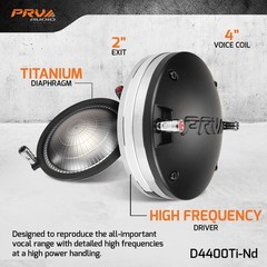 1x PRV Audio D4400Ti-Nd Titanium Neodymium Compression Driver 2″ 400 Watts NEO