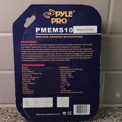 Pyle Pro PMEMS10 Ear-Hanging Condenser Mic Omni Mini-XLR Skin Windscreen