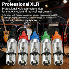 20x XLR 3Pin Male Female Socket Nickel-Plated Housing,Color Flexible Combination