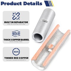 Haisstronica Non Insulated Butt Connectors Kit 220pcs for 220
