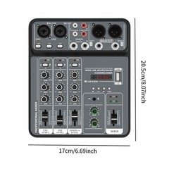 Small 4 Channel Mixing Console Mixing Board Professional Convenient Use Sounds