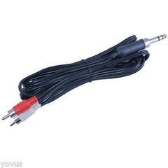 1/4 TRS STEREO to dual RCA Y splitter insert shielded audio cable cord 10ft foot
