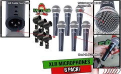 Dynamic Vocal Microphones 6 PACK – Stage Singing Music Recording Home Studio Mic