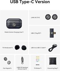 Wireless Lavalier Microphone 1000ft Range Mini Lapel Mic for iPhone Android 30H