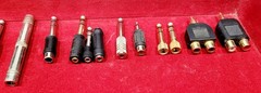 LOT OF 48x PIECES-40 ADAPTERS FOR SPEAKER CABLES-8 BANANAS-SPEAKON-XLR-1/4″-MORE