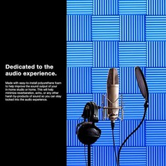 12- 96 Acoustic Foam Panel Wedge Studio Soundproofing Wall Tiles 12″X12″X1″ Blue