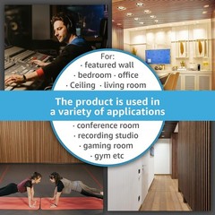 2 Eco-Friendly Walnut Acoustic Panels – 3D Sound Insulation Design, 47.2″x23.6″