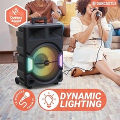 150W Bluetooth Portable PA System & Karaoke Machine – 6H Playtime, LED Lights