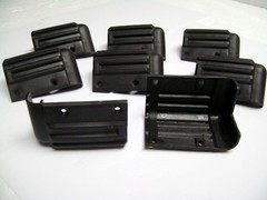Eight (8) Black Plastic Speaker Box Corners 3″
