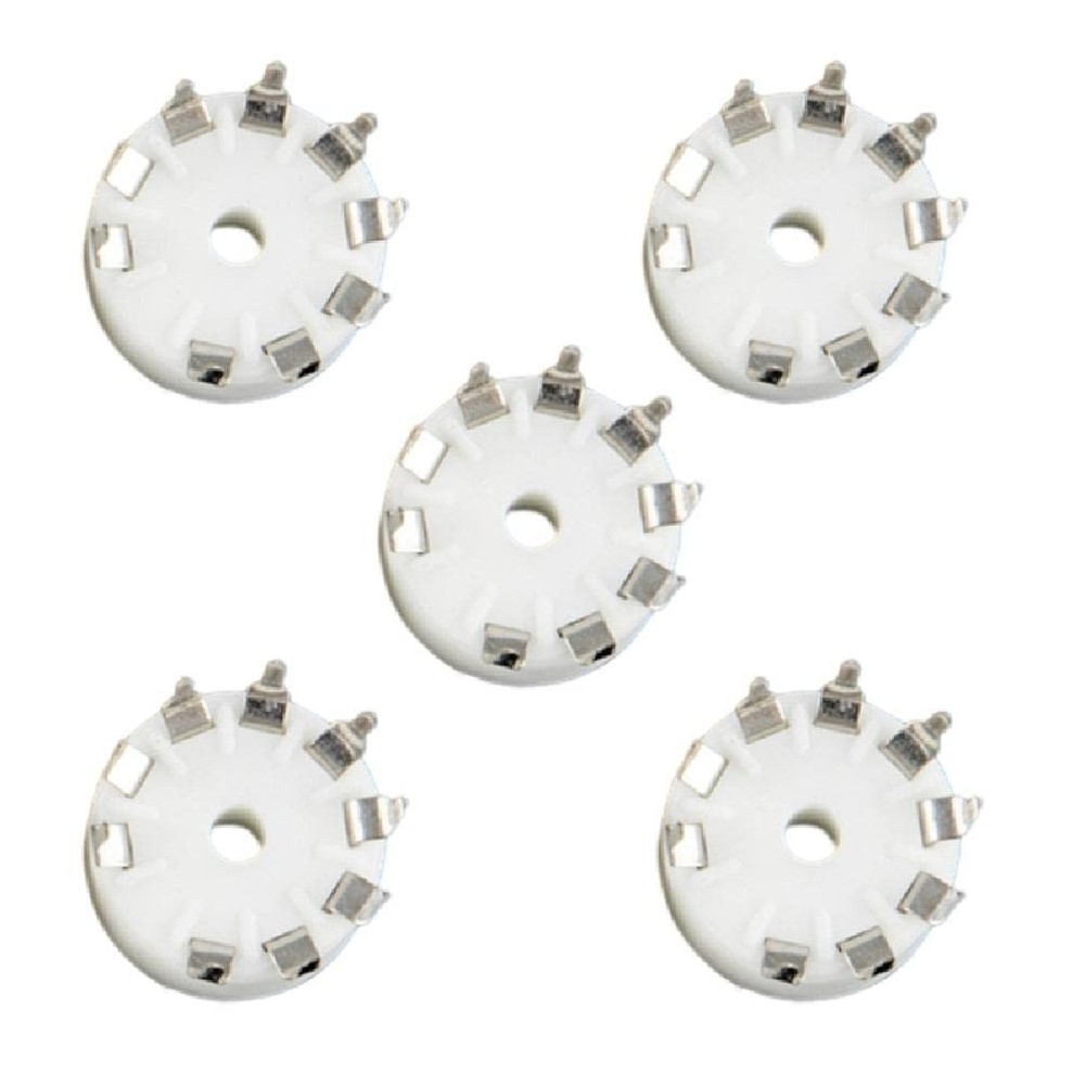 lanema 5pcs Ceramic 9 Pin B9A PCB Mount Tube Socket for 12AX7 12AT7 12AU7…