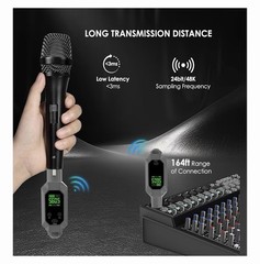 New Beigrad Ultra High Frequency Microphone Wireless System – Gray