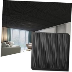 Ceiling Tiles 24 x 24 for Interior Wall Décor Drop Ceiling 12 Pack Wave Black
