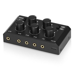 Mini Passive 4 Channel Stereo Audio Mixer for Home/Studio/Bar Recording Line Mix