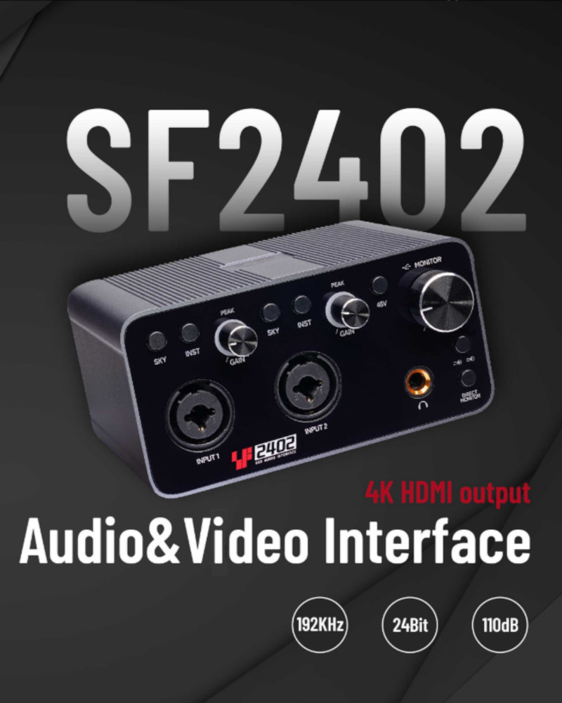 Simplefly SF2402 Digital Dual-Channel 24bit/192kHz AD/DA Converter AV Interface