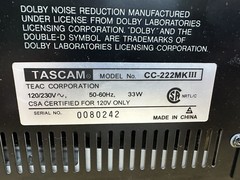 Tascam CC-222 MK III Analog Cassette/CD Recorder and Player* Powers On *READ