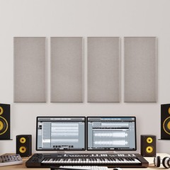VEVOR 4 PCS Acoustic Wall Panels 2 in Thick 23.6 x 11.8 in Self-adhesive Camel