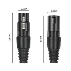 10 Pack XLR Connectors,5-PairXLR 3 Pin Male/Female Plugs Audio Mic Microphone…