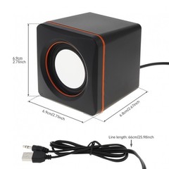 Mini USB Power Computer Speakers Stereo Full-Range 3.5mm Jack for PC Phpone