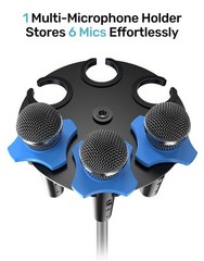 2025 Upgrade Multi Microphone Holder for Mic Stand Circular Microphone Stor…